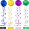 32Pcs Mexican Fiesta Hanging Streamers Swirl Decorations - Taco Twosday Birthday, Cinco De Mayo Party Supplies - Taco Party Ceiling Hanging Decorations for Boys & Girls Showers